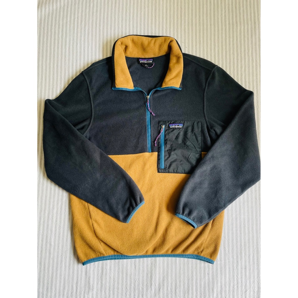 Patagonia Synchilla Anorak Fleece Pullover Navy Gold 26200 FA22 Mens Small